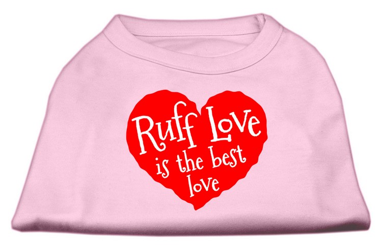 Ruff Love Screen Print Shirt Light Pink XS